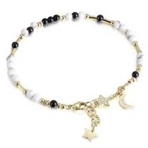 Brosway chakra beaded charm bracelet moon stars women's one size brand new